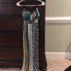 Black and turquoise maxi dress - PS